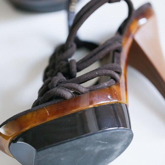 Barbara Bui Suede Brown Knotted Knot Detail heels - Picture 10 of 14